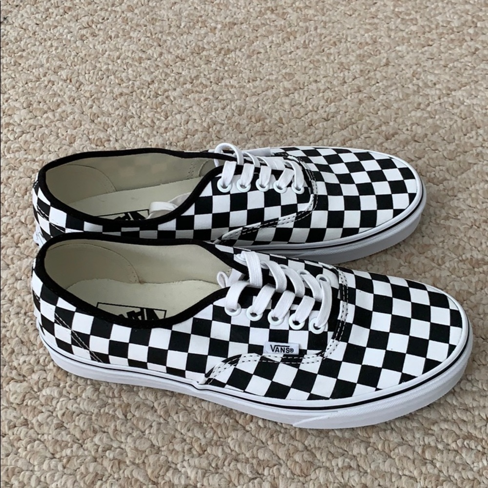 NEW Checkerboard White and Black Vans